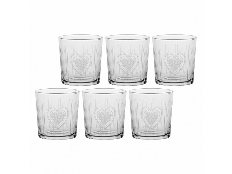 La Porcellana Bianca Babila Set 6 Herz-Gläser 350 Ml