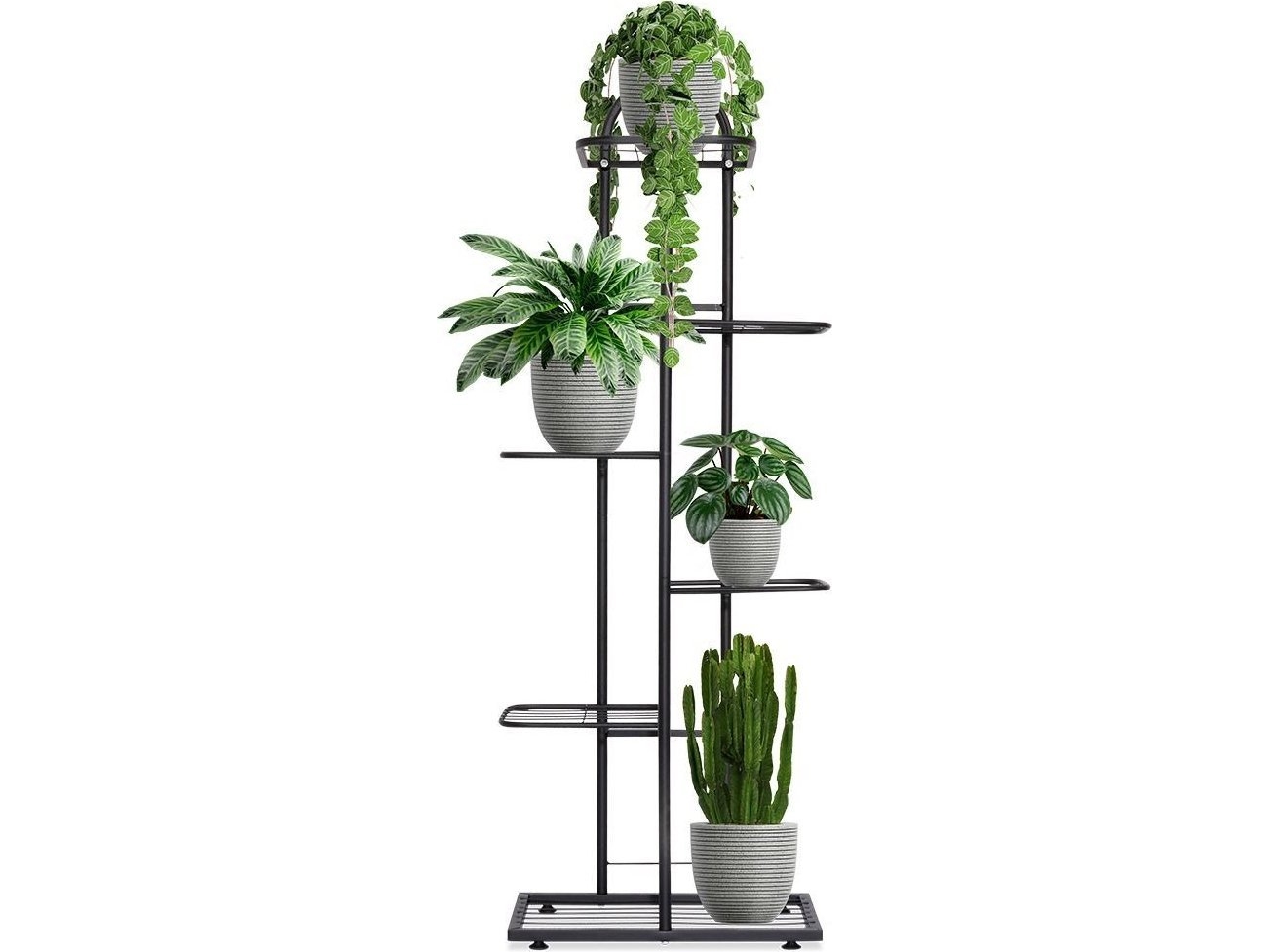 Vilde 6-etagers urtepotteskjuler i metal sort 118 cm