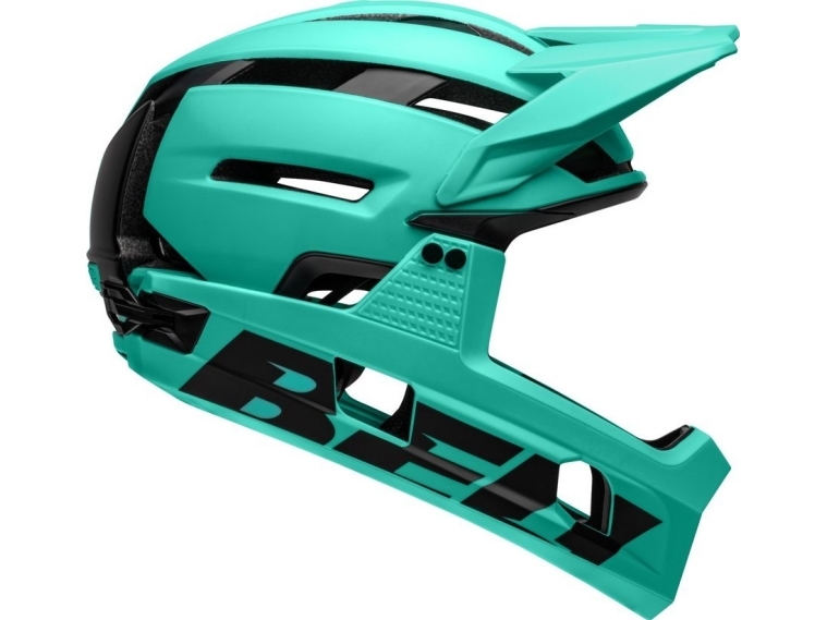 Bell cykelhjelm full face BELL SUPER AIR R, størrelse L (59–63 cm), mat turkis/sort