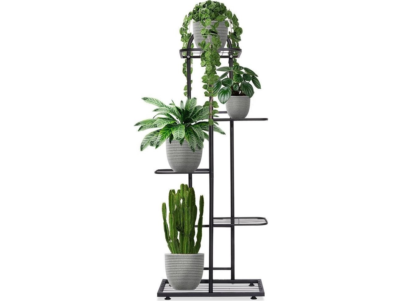 Vilde 5-etagers urtepotteskjuler i metal sort 107 cm