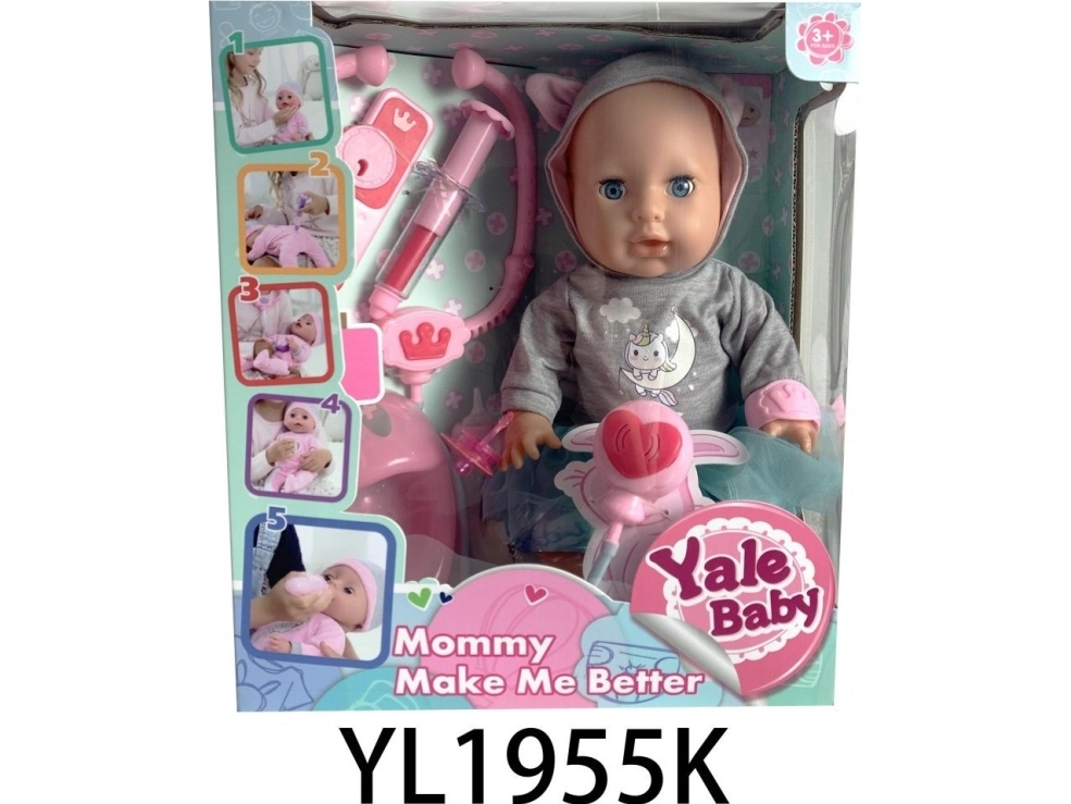 Jokomisiada interaktiv dukke Marysia + læge-tilbehør 3+ bevægelige dele + lyde + feber-effekt