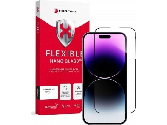 Forcell Wyp Forcell Flexible 5D Hybridglas Til Iphone 14 Pro Max (Black)