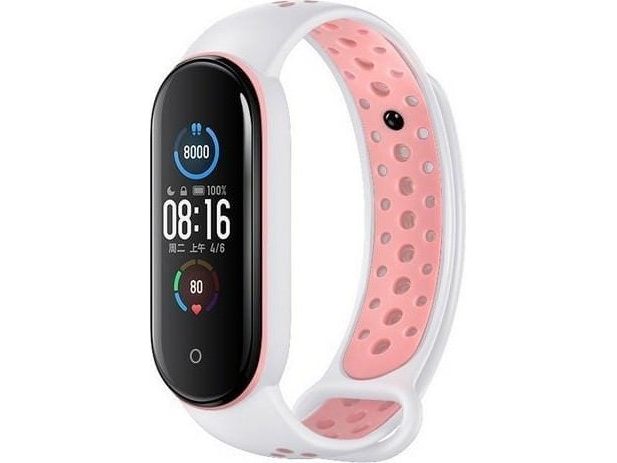 Beline Rem Design Til Mi Band 7/6/5 Hvid-Lyserød / White-Pink