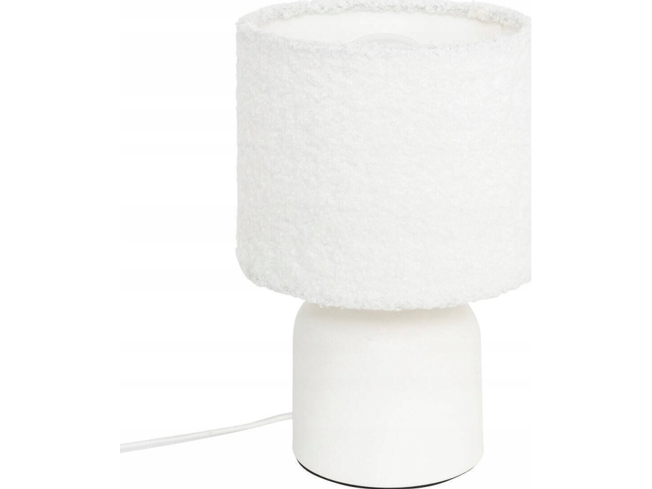 Atmosphera Keramische Tischleuchte Bona Mit Bouclé-Schirm, Ø 14 Cm