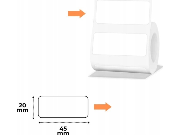Niimbot Etiketės R 45X20mm 320Vnt Baltos B21, B21s, B3, B1s