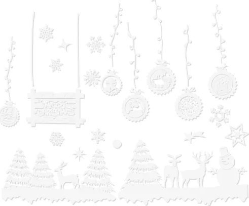 Ruhhy juledekoration Ruhhy julevinduesklistermærker 22253