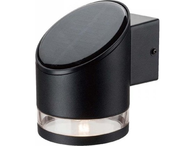 Sieninis Šviestuvas V-Tac 1W Led Sieninis Lauko Šviestuvas Su Saulės Baterija, Juodas, 3000K, Ip54