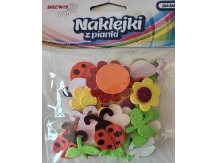 Brewis Schaumstoff-Aufkleber - Blumen Und Marienkäfer 32 Stk