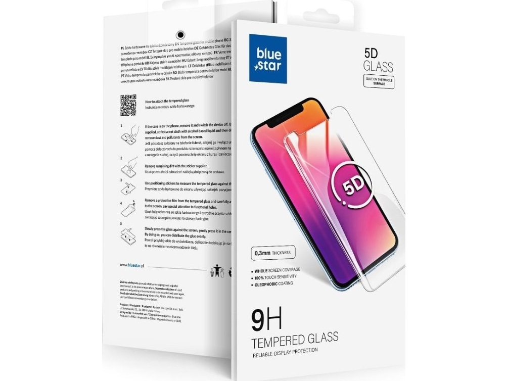 Partner Tele.Com Hærdet Glas Blue Star 5D Til Huawei P60 (Full Glue/Etui-Venlig) - Sort