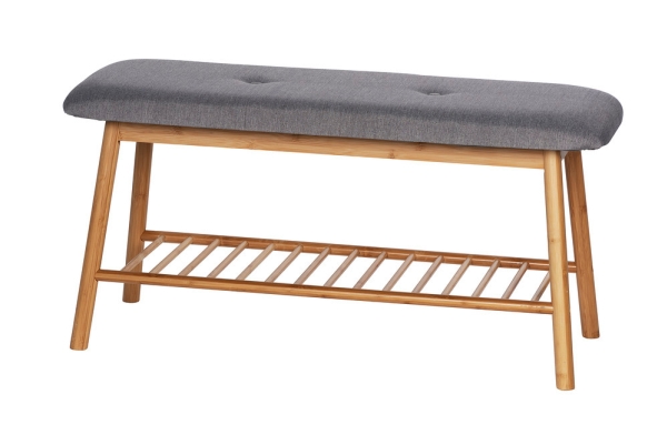 WENKO 62217100, 1 personer, Stoppad sits, Grå, Polyester, Trä, Bamboo | Bostäder - Möbler - Loungefåtöljer | GameStuff