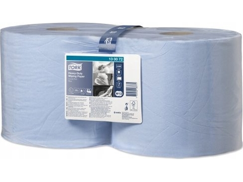 Tork Papiertücher In Kleiner Rolle Für Starken Schmutz, 2-Lagig, Extra Saugfähig, Premium - Blau