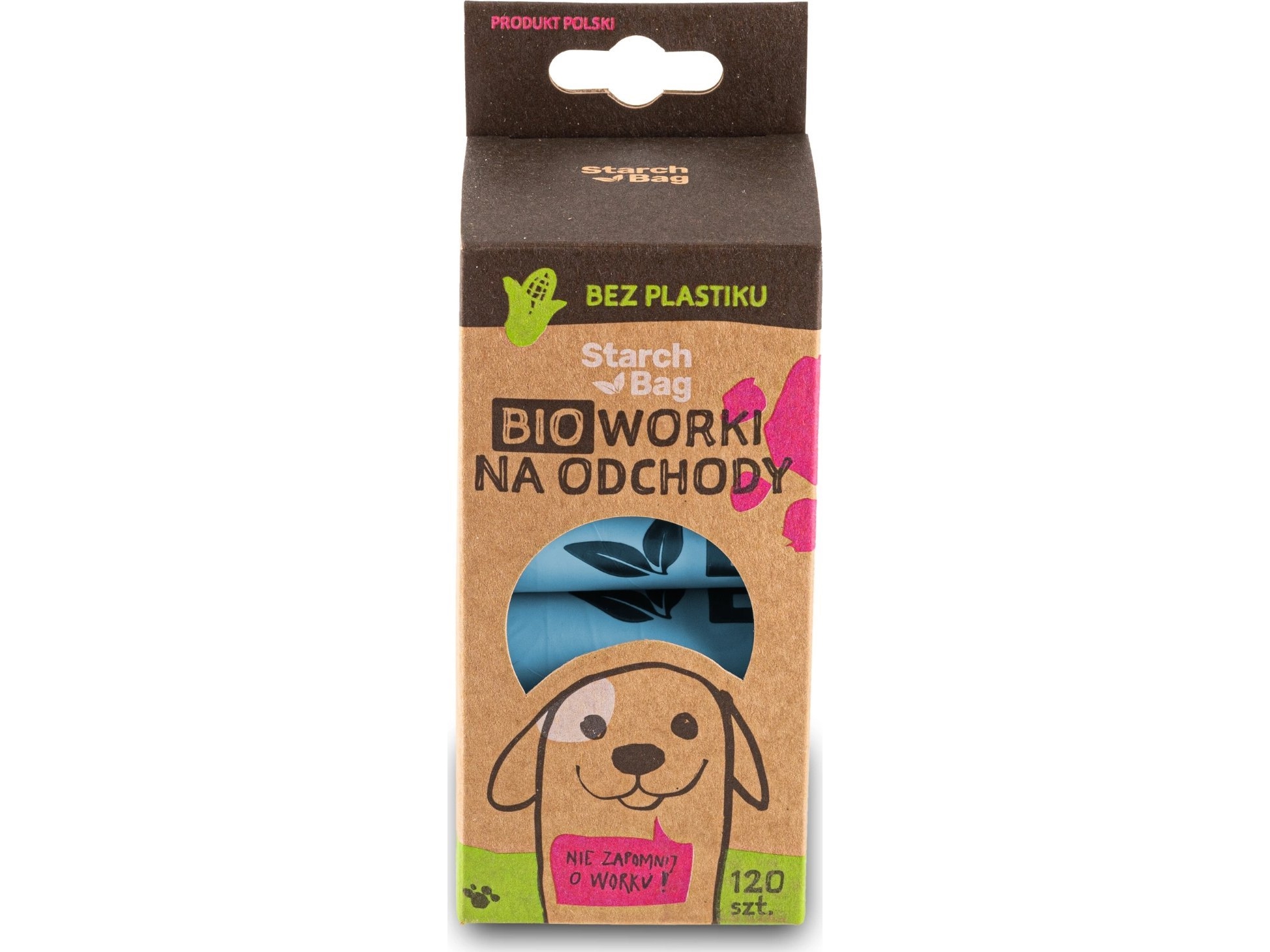 Zolux Kompostowalne BIOworki* na odchody 8 rolek x 15 szt., kol. błękitny