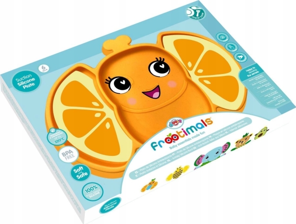 Barn Euroswan Halkfri silikonplatta Frootimals Orangiefly FT00007 Barn Euroswan | Bordssättning - Par - Ätset för barn | GameStuff