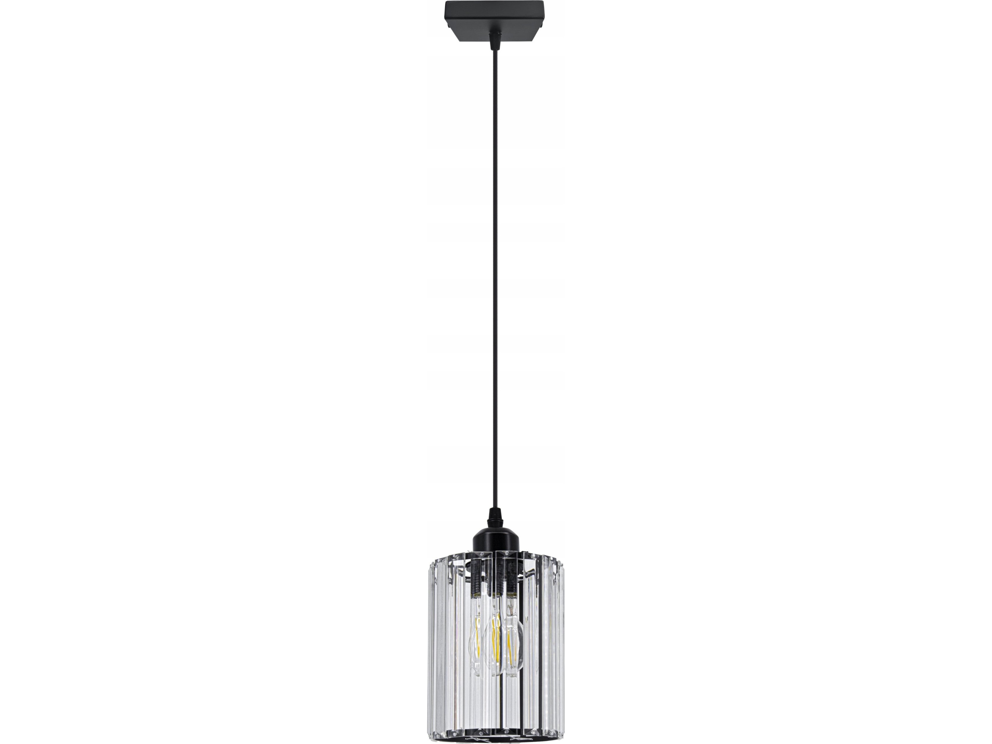 Lampa Wisząca Italux Elem Modena 6782/1 Bl Lampa Wisząca Zwis 1X60w E27 Czarna/Transparentna