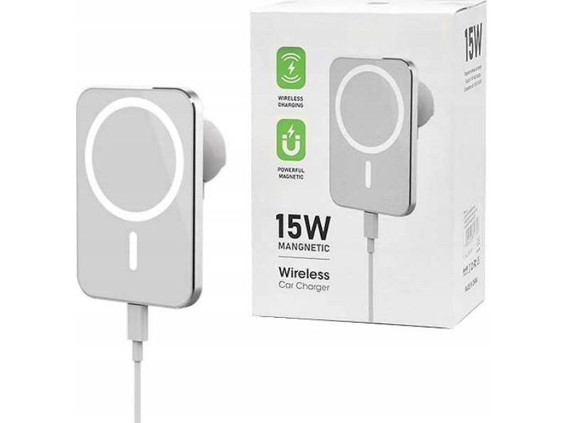 Vega Kabelloses Ladegerät 15W Autohalterung Weiß Magsafe Iphone/Android