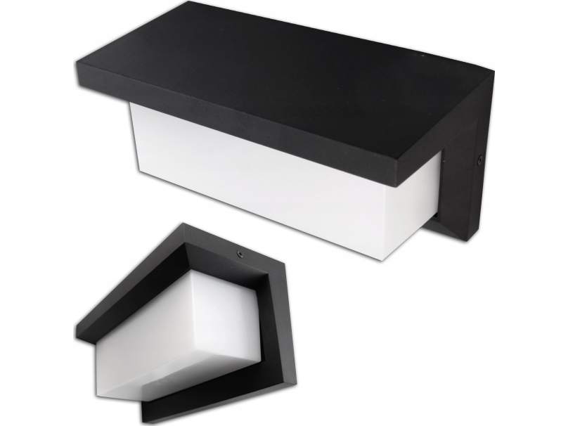 Udendørs væglampe LVT Lagos 7925 IP54 1x12W LED 4000K 840 lm med bevægelsessensor sort/hvid