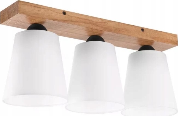 Deckenleuchte Lamkur Lamkur Lula 47591 Boho Holz Mit Schirmen 3X60w E27 Weiß/Holz