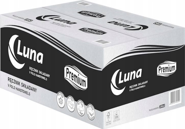 Dga Optima Luna Premium Papirsservietter Zz, 3-Lags Fold, 2-Lags, Cellulose, Hvid