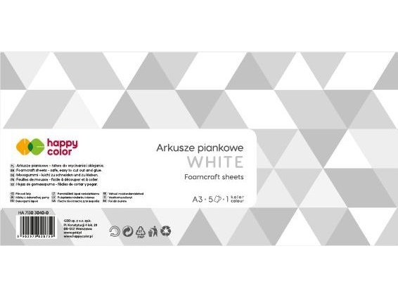 Happy Color Arkusze Piankowe A3 5Szt Biały Happy Color