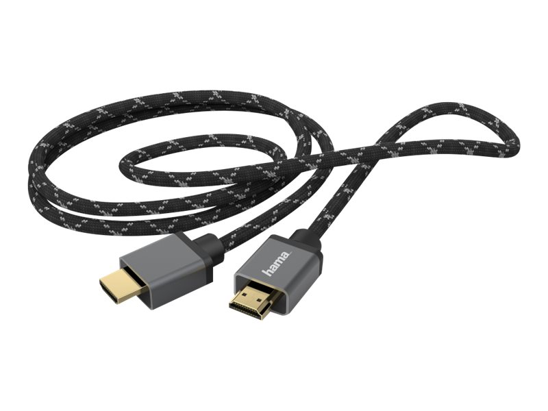 Hama Prime Line - Ultra High Speed - Hdmi-Kabel Med Ethernet - Hdmi Han Til Hdmi Han - 2 M - Afskærmet - Gråsort - 4K120 Hz Support, 8K60 Hz (7680 X