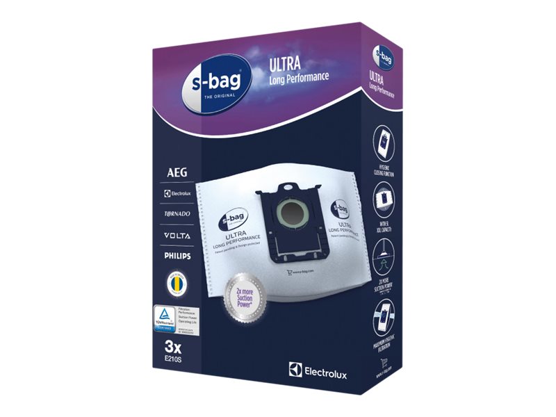 Electrolux s-Bag E210S Ultra Long Performance - Pose - til støvsugere (pakke med 3)