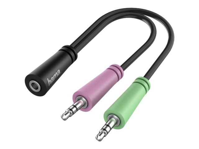 Hama - Lyd Adapter - 4-Pæl Ministik Hun Til Mini-Phone Stereo 3.5 Mm Han - 15 Cm - Sort
