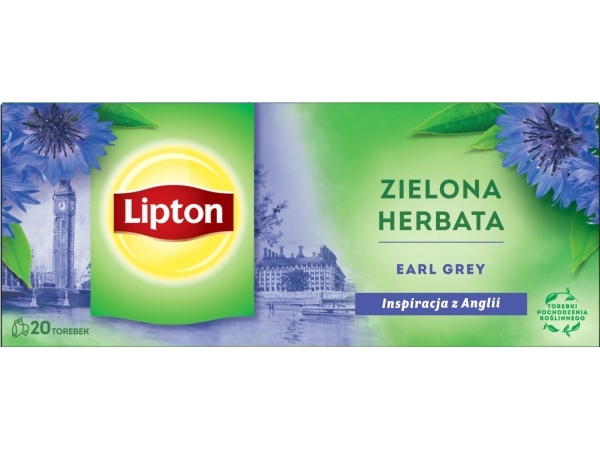 Lipton LIPTON grønn te, Earl Grey, 20 poser