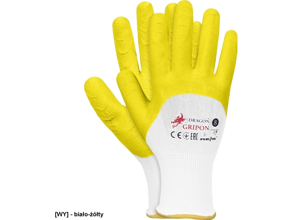 Gummihandsker med ZÓLTE GRIPON greb, str. 8