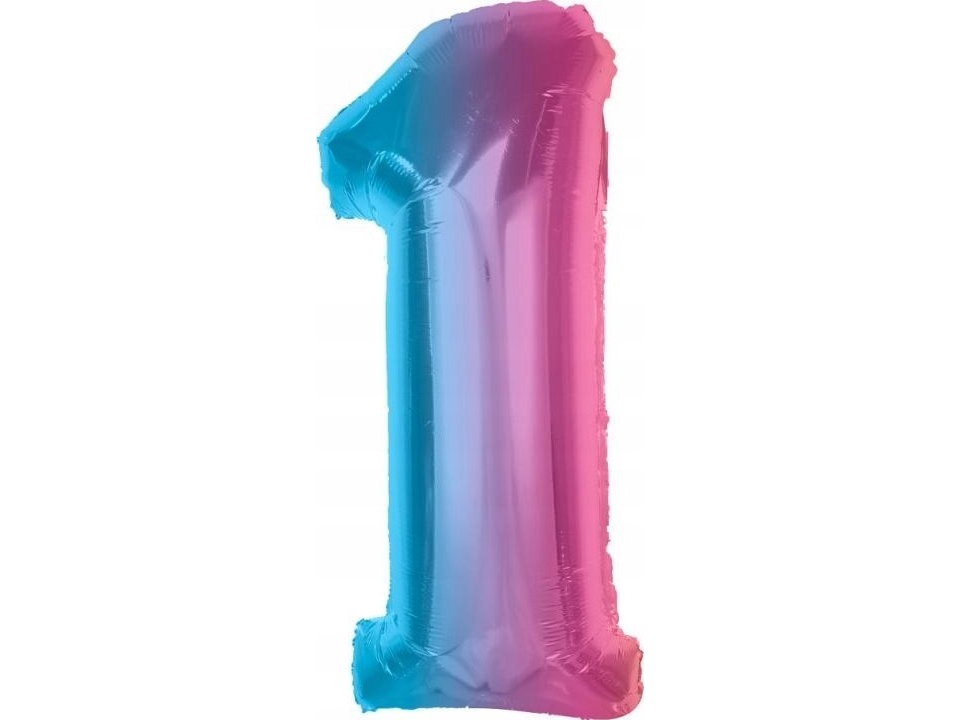 Godan Folienballon Nummer 1 Regenbogen Smart 92Cm