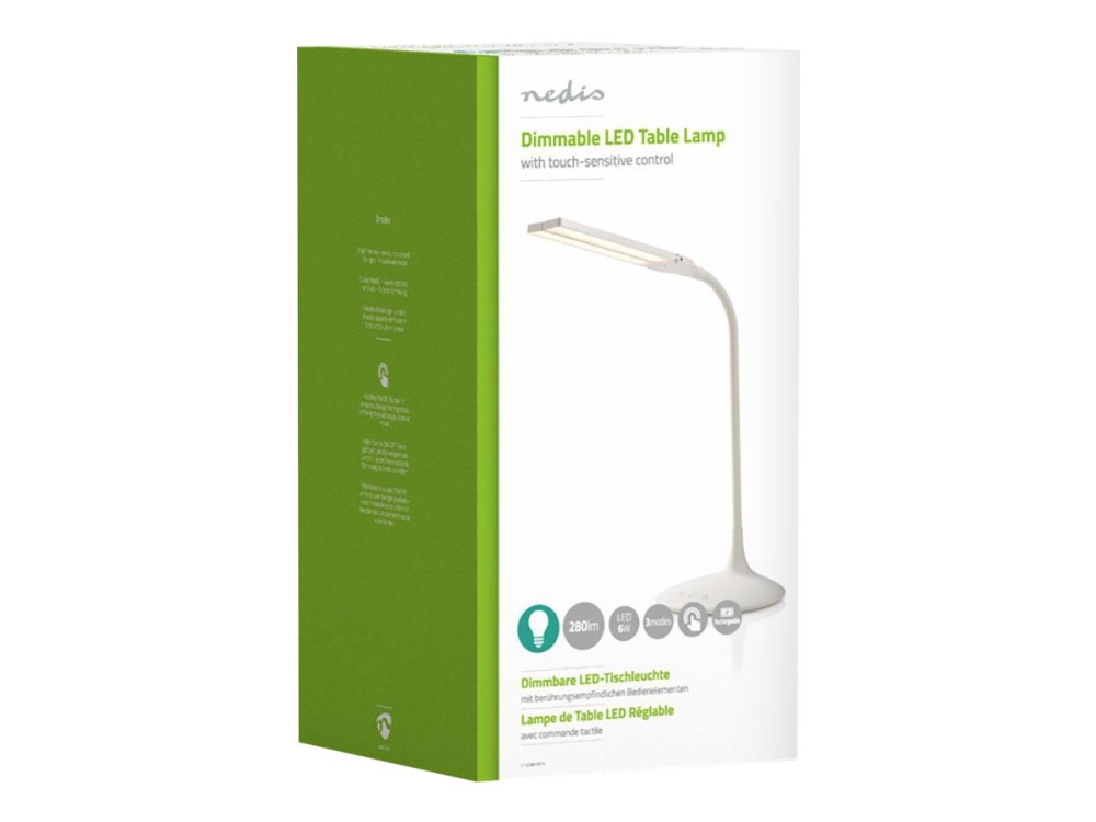 Nedis - Skrivebordslampe - LED - 6 W - kølig hvid/varm hvid/naturligt hvidt lys - hvid