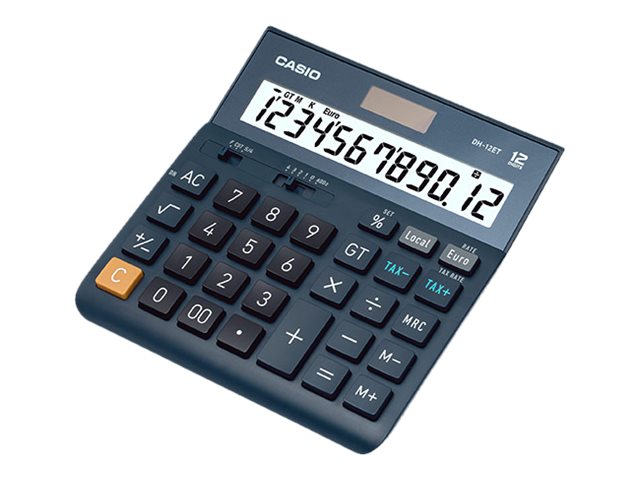 Casio Dh-12Et, Desktop, Einfacher Taschenrechner, 12 Ziffern, 1 Zeilen, Batterie/Solar, Schwarz