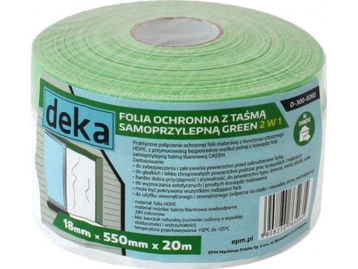 Deka beskyttelsesfilm med grøn membran til udendørs brug 55CM*20M