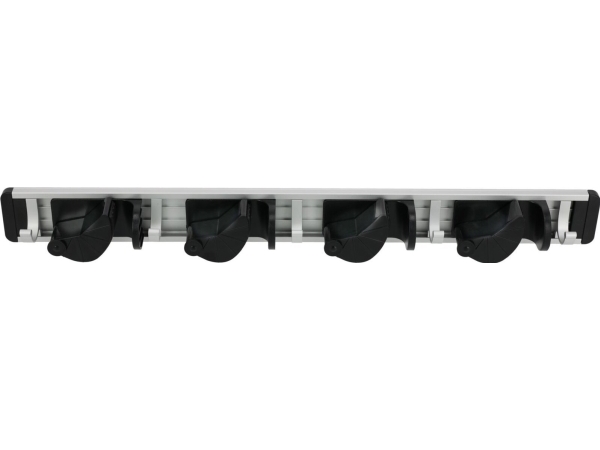 Pro-Line Wandhalter Alu. Für Gartenwerkzeuge 16-24,5 Mm, 4 Halter, 5 Haken, Proline