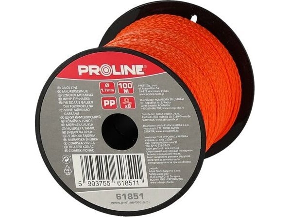 Pro-Line MURERSNOR 1,7 mm x 100 m POMARANCZOWY PROLINE