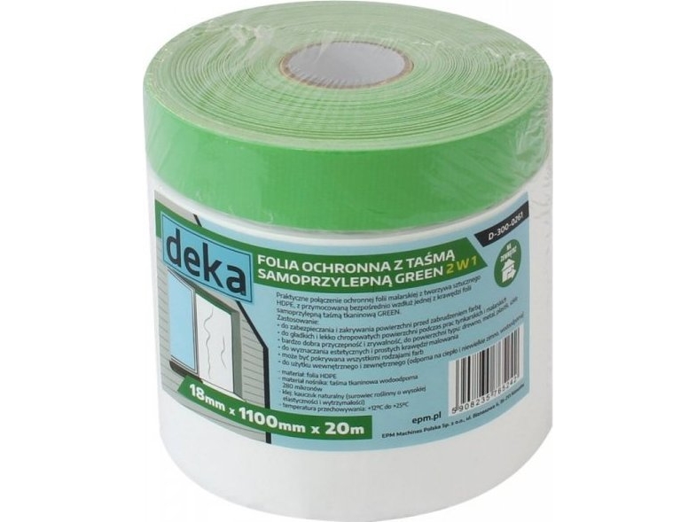 Deka beskyttelsesfilm med grøn membran til udendørs brug 110CM*20M
