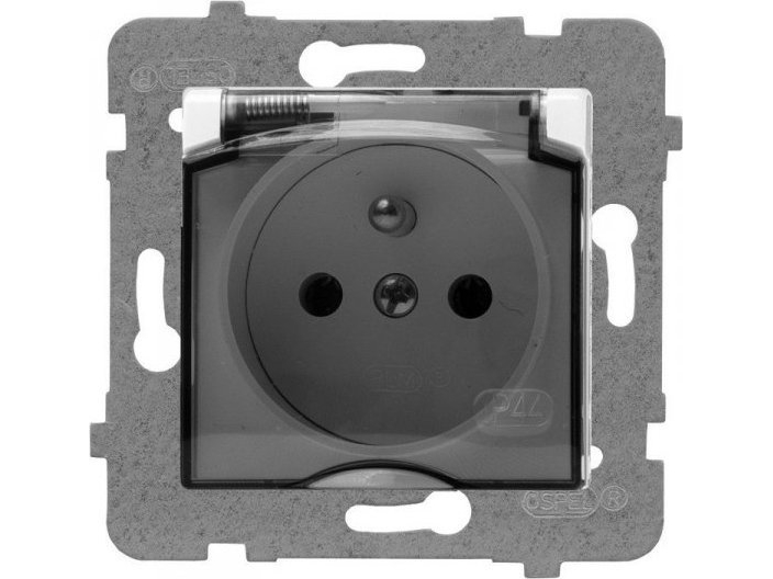 Rosa Hermetische Einzelsteckdose Weiss Smoke Flap Rosa