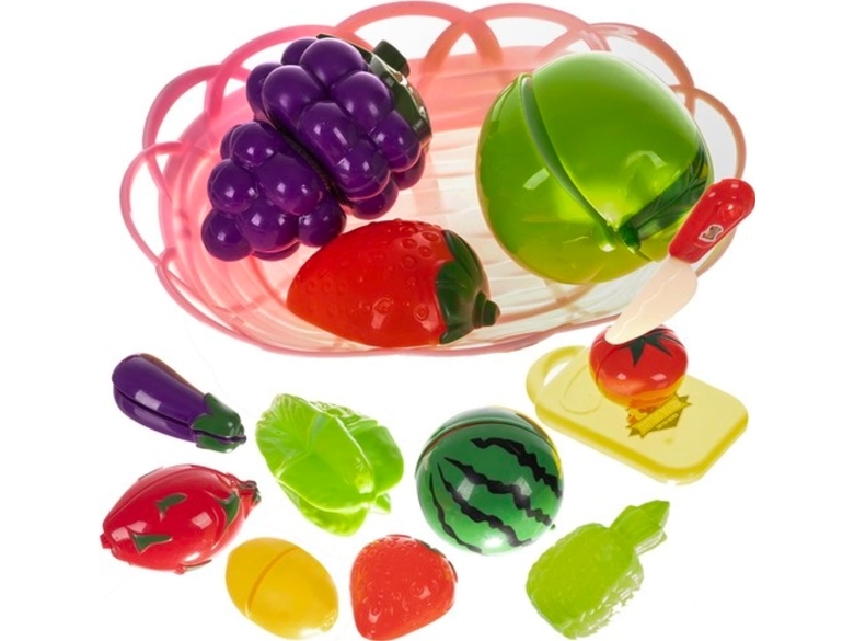 Kruzzel frugt- og grøntsagssæt til at skære i kurv 22576