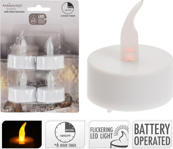 Affek Design 4 TEA LIGHT LED TIMER HVID
