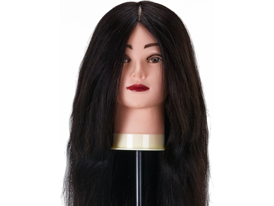 Activeshop Gabbiano WZ1 träningshuvud för naturligt hår, färg 1H, längd 20 | Leksaker - Figurer & Dockor - Frisör och sminkhuvuden | GameStuff