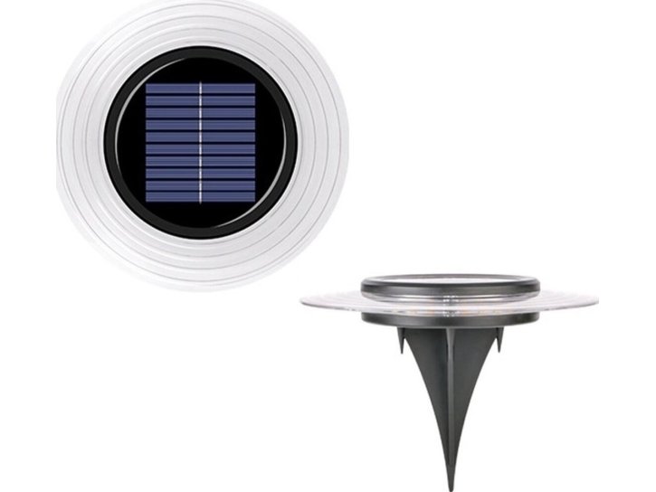 Trappe-/stålarmatur Saska Garden SOLAR SKIVE-LAMPE 28 LED til ned i jord eller montering på væg