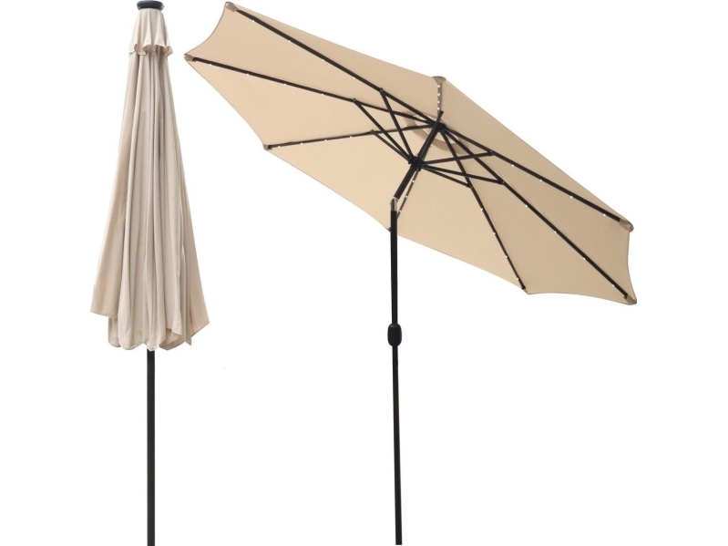 Saska Garden PARASOL MED LED-LYS 300CM BEIGE