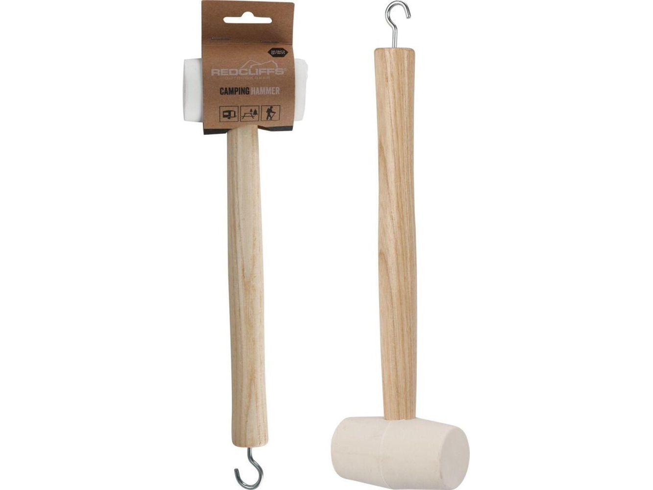 Redcliffs campinghammer i gummi med træhåndtag