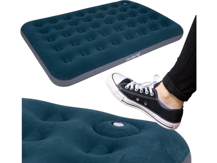 JiLong flockad 2-personersmadrass med integrerad fotpump 191x137x22CM 24131 | Utomhusleksaker - Glasögon & Dykmaske - Poolleksaker | GameStuff