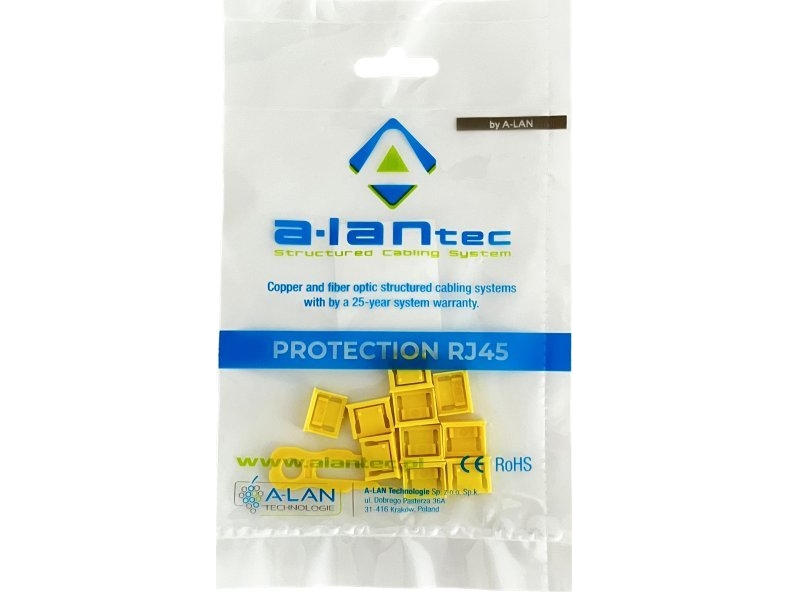 Alantec Usb-Stiklås Mod Uautoriseret Indføring, Gul (Pakke Med 10 Stk. + Nøgle) Alantec