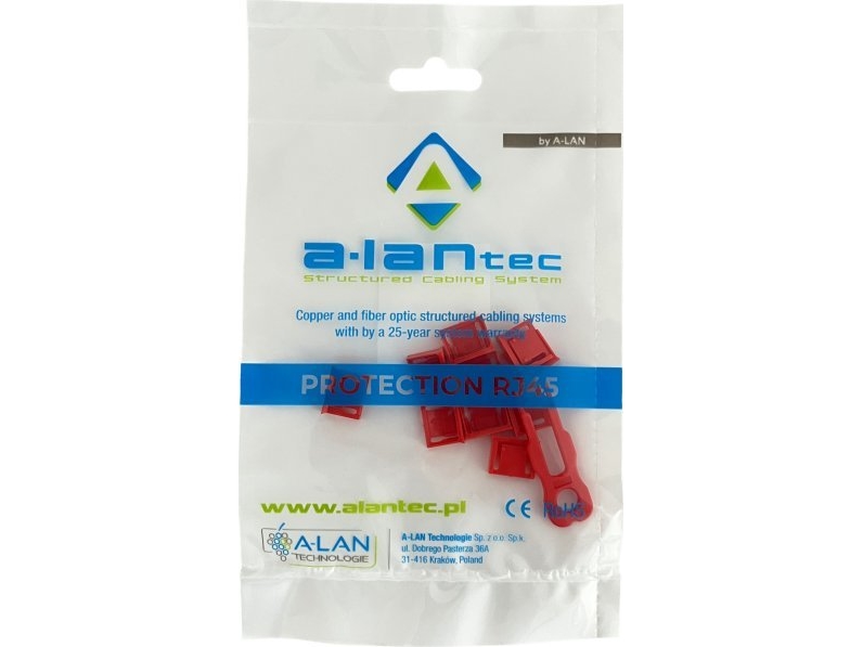 Alantec Usb-Stiklås Mod Uautoriseret Indføring, Rød (Pakke Med 10 Stk. + Nøgle) Alantec