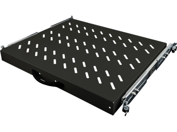 Alantec Udtrækshylde 19" 1U Dybde 570 Mm, Sort, 4 Fastgørelsespunkter Alantec