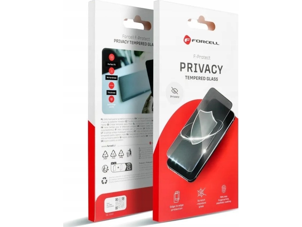Forcell Gehärtetes Schutzglas Forcell Privacy Glass Für Iphone 15 Pro Max Schwarz