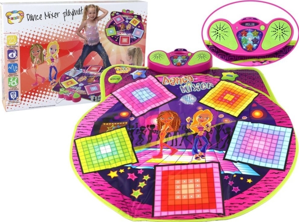 LeanToys dansemåtte til børn med batterier lys og lyde til dans 91 cm x 93 cm