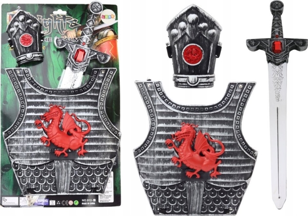 Leantoys Samurai-Kostüm Rüstungsset Schwert Armreifen-Handgelenkschoner