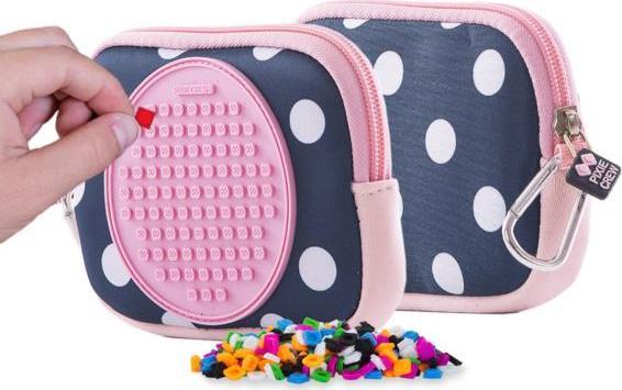 PIXIE lynlåspose, kosmetiktaske, PIXIE CREW, prikker, pink panel